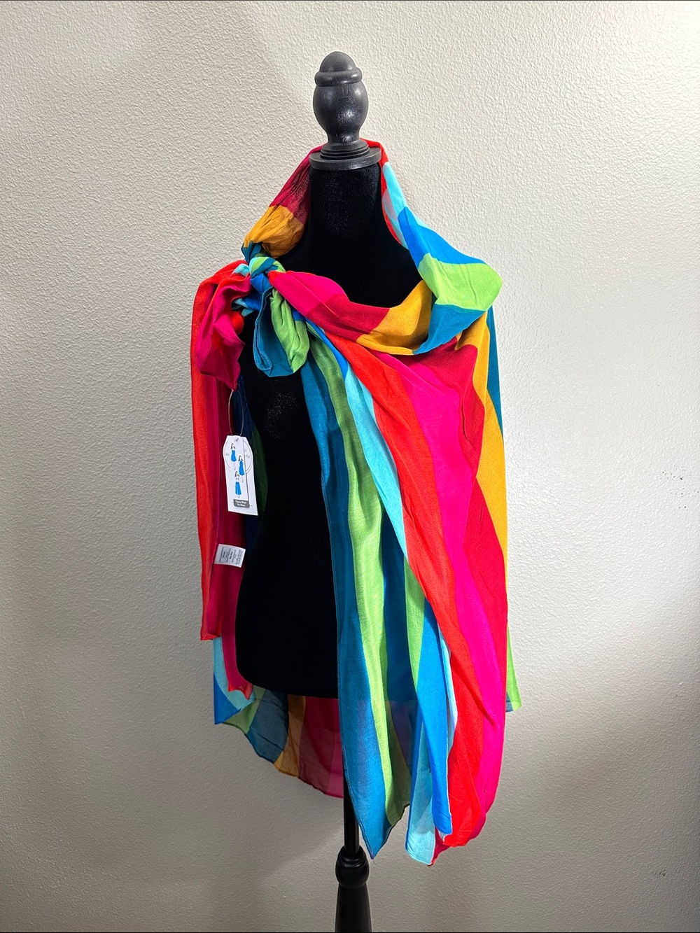 NWT Vibrant Multi-color Pareo Sarong / Scarf / Swim Cover One Size